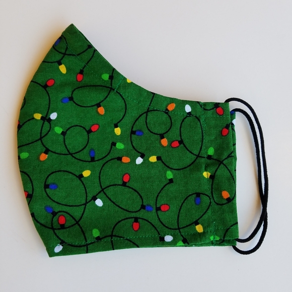 Hand Crafted Face Masks Lot of 3 Christmas/Winter Red/Green Face Masks - Picture 7 of 8